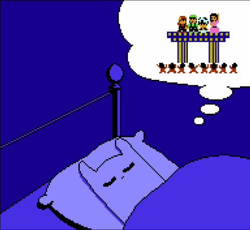 Pixel Art Bed Saying Im Dreaming GIF