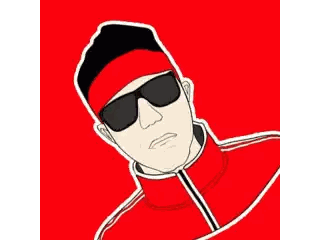 Pixel Art Bird on Red Background