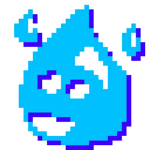 Pixel Art Blue Monster with Horns