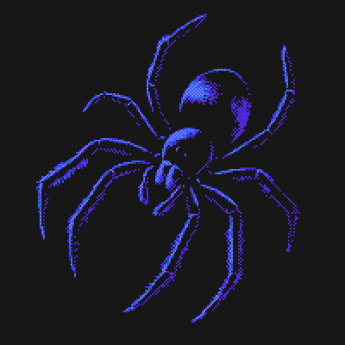 Pixel Art Blue Spider