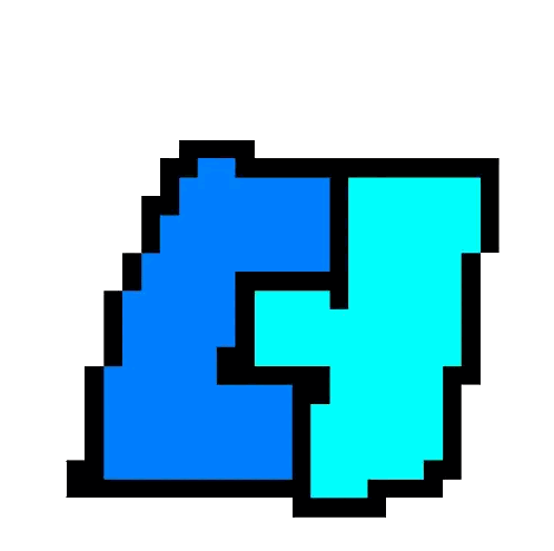 Pixel Art Blue Square with Black Frame