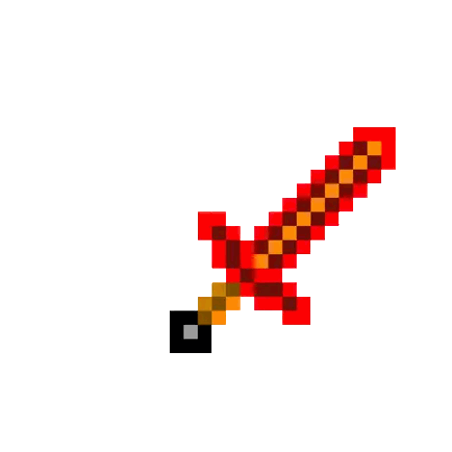 Pixel Art Blue Sword with Black Handle