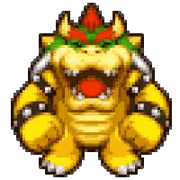 Pixel Art Bowser With Open Mouth