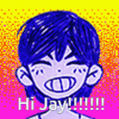 Pixel Art Boy Blue Hair Big Smile
