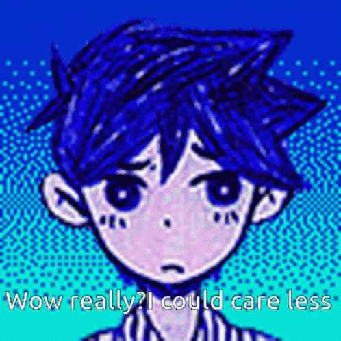Pixel Art Boy With Blue Hair Wow Really I Could Care Less