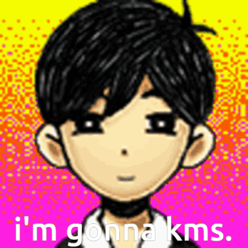 Pixel Art Boy with Choker Says Gonna KMS
