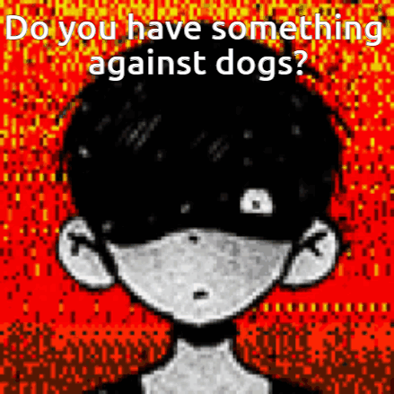 Pixel Art Boy With Do You Have Something Against Dogs GIF