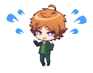 Pixel Art Boy With Purple Eyes and Orange Hair