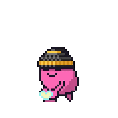 Pixel Art Butterfly With Yellow Heart