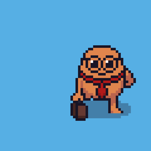 Pixel Art Cartoon Character Back to Work