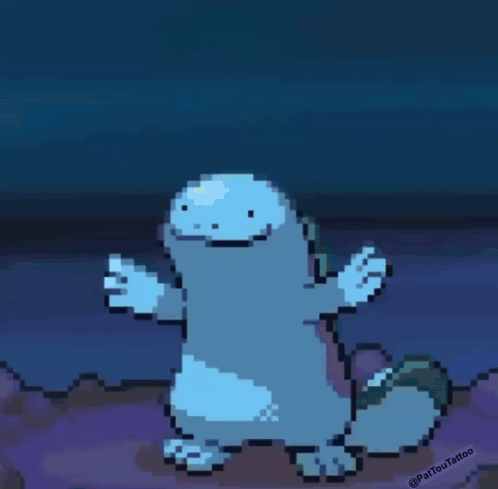 Pixel Art Cartoon Character on Fire
