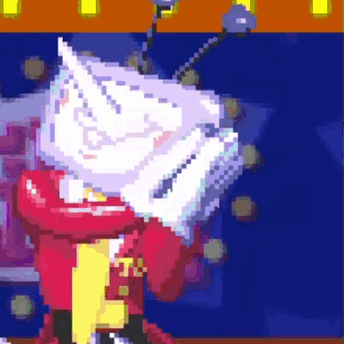 Pixel Art Cartoon Character Red And White Outfit GIF