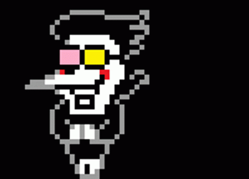 Pixel Art Cartoon Character With Cigarette and Sunglasses