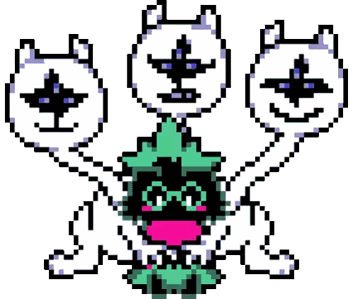 Pixel Art Cartoon Three-Headed Character
