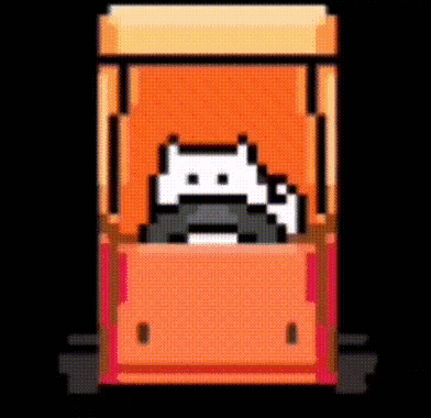Pixel Art Cat Driving Truck