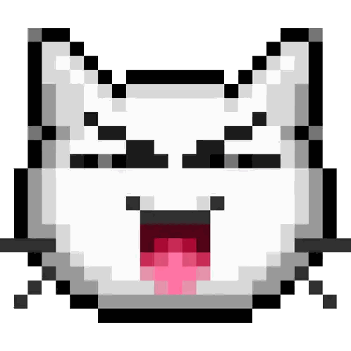 Pixel Art Cat Face with Tongue