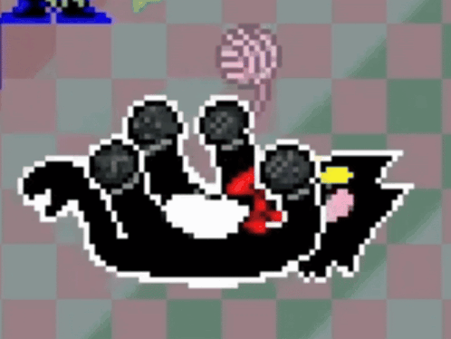 Pixel Art Cat Laying Back With Yarn GIF