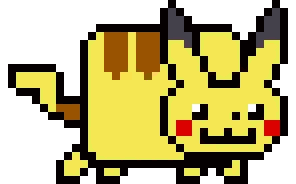 Pixel Art Cat with Brown Tail