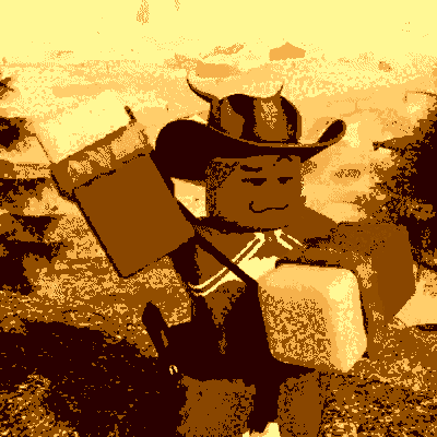 Pixel Art Cat With Cowboy Hat and Gun