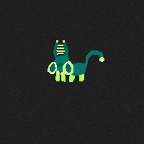 Pixel Art Cat With IIK On Head GIF