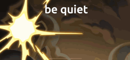 Pixel Art Character Saying Mell Be Quiet