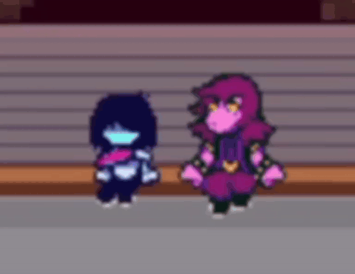 Pixel Art Characters Standing on Sidewalk