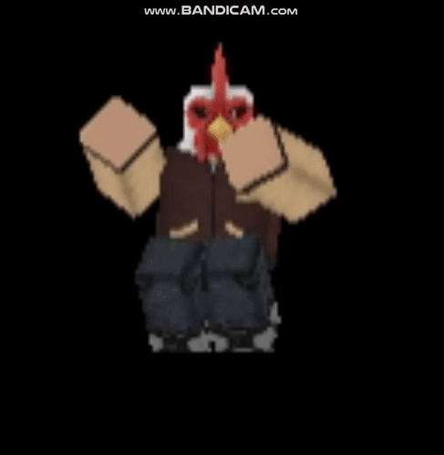 Pixel Art Chicken Head Character With Letter B GIF