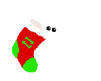 Pixel Art Christmas Stocking with Arrow