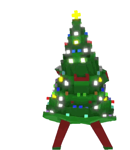 Pixel Art Christmas Tree With Cross Top