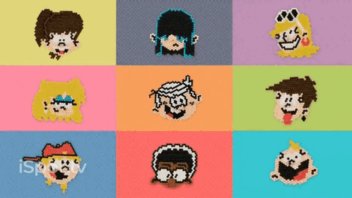 Pixel Art Collage of Loud House Characters