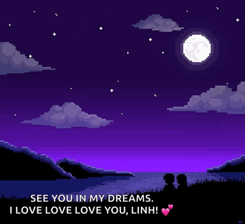 Pixel Art Couple Watching Fireworks GIF