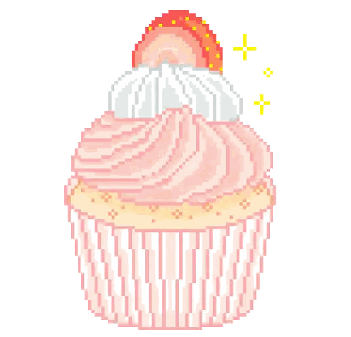 Pixel Art Cupcake with Strawberry