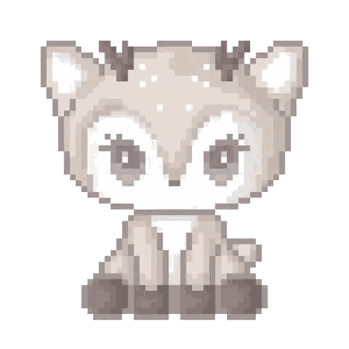 Pixel Art Deer with Horns Sitting