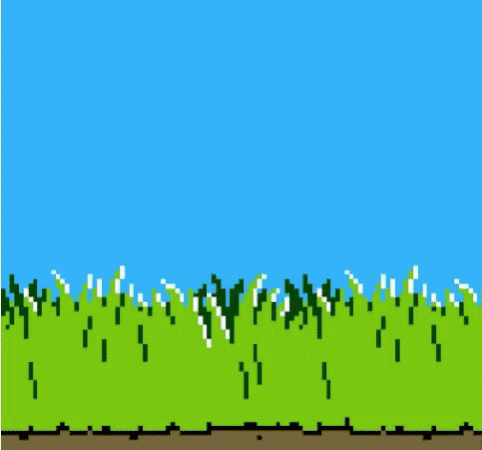 Pixel Art Dog Running Through Grass