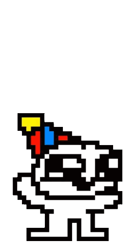 Pixel Art Dog With Sunglasses and Party Hat