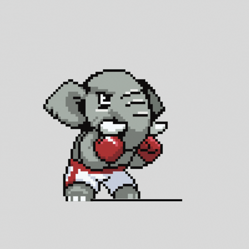 Pixel Art Elephant Boxing