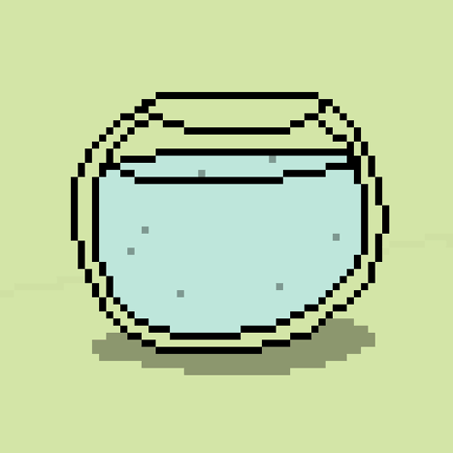Pixel Art Fish Bowl I Love Grandpa GIF