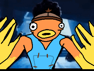 Pixel Art Fish With Crown GIF