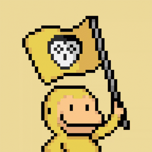 Pixel Art Flag Monkey GIF