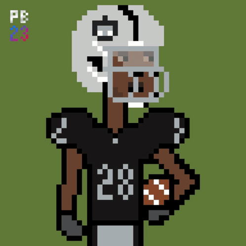 Pixel Art Football Player Number 28
