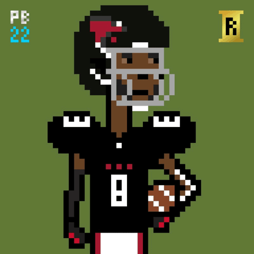 Pixel Art Football Player Number 8 GIF