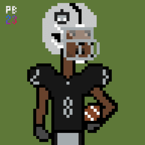 Pixel Art Football Player with Number 1 Helmet