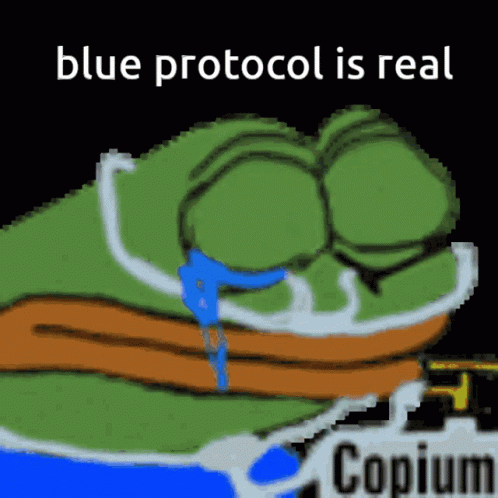 Pixel Art Frog Blue Protocol Is Real Copium