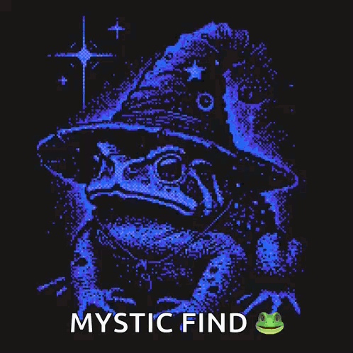 Pixel Art Frog in Wizard Hat with Mystic Find
