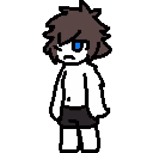 Pixel Art Furry Character with Brown Hair and Blue Eyes