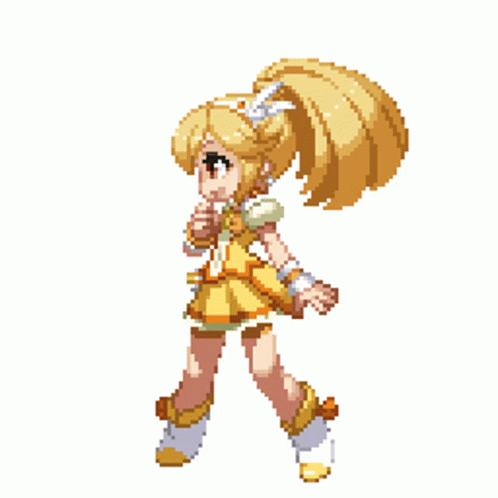 Pixel Art Girl Blonde Hair