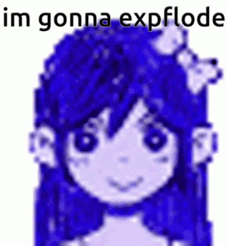 Pixel Art Girl Blue Hair Im Gonna Explode