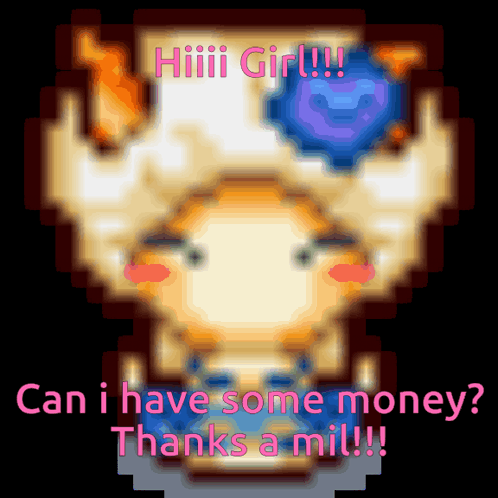 Pixel Art Girl Can I Have Some Money
