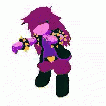 Pixel Art Girl Dancing Purple Hair Spiked Bracelets GIF