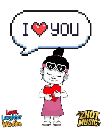 Pixel Art Girl Holding Heart I Love You